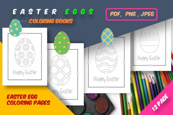12 Easter Egg Coloring Pages