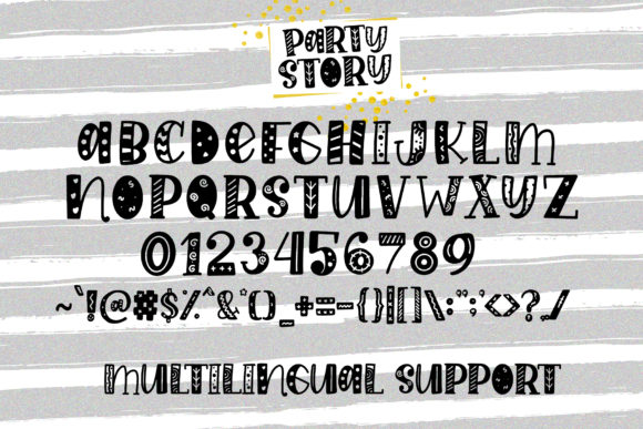 Party Story Font PNG with transparent background - Preview 6