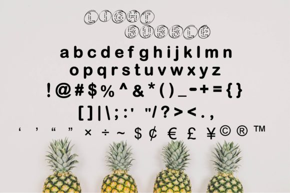 Light Bubble Font PNG with transparent background - Preview 2