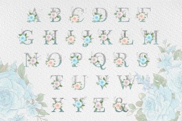 Flowers Alphabet Graphic Illustrations By nicjulia