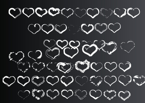 Grunge Hearts Font PNG with transparent background - Preview 1