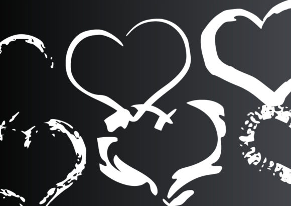 Grunge Hearts Font PNG with transparent background - Preview 2