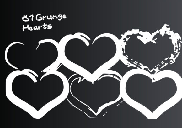 Grunge Hearts Font PNG with transparent background - Preview 3