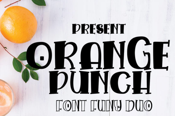 Orange Punch Font PNG with transparent background - Preview 1
