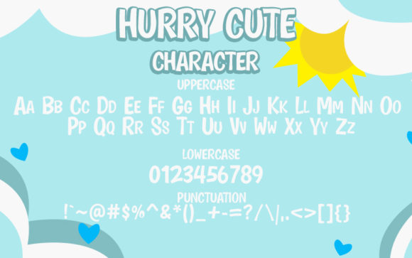 Hurry Cute Font PNG with transparent background - Preview 4