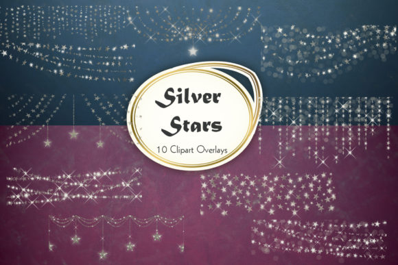 Silver Stars Light Overlay Graphic Illustrations By Tara Artisan