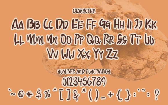 Chocolate Cookie Font PNG with transparent background - Preview 3