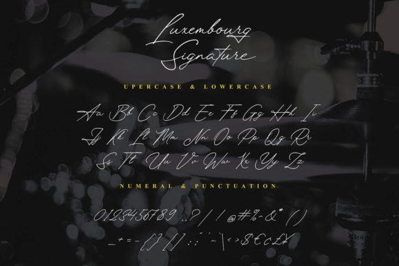 Luxembourg Signature Font PNG with transparent background - Preview 6