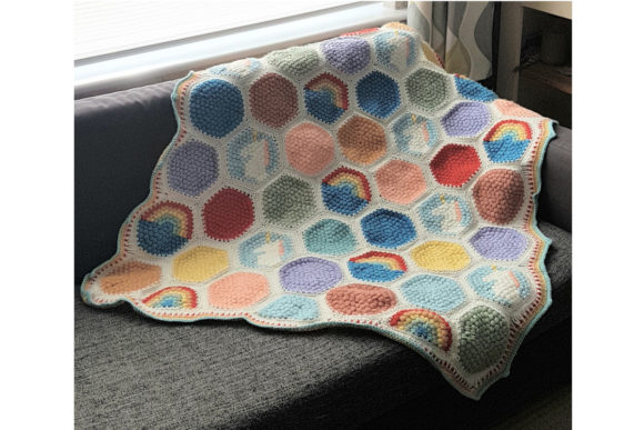 Unicorn Hexipuff Blanket