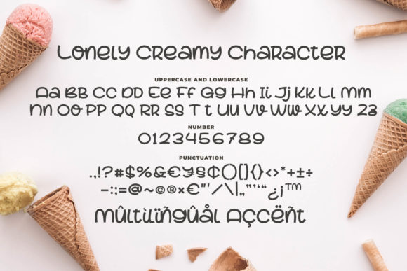 Lovely Creamy Font PNG with transparent background - Preview 5