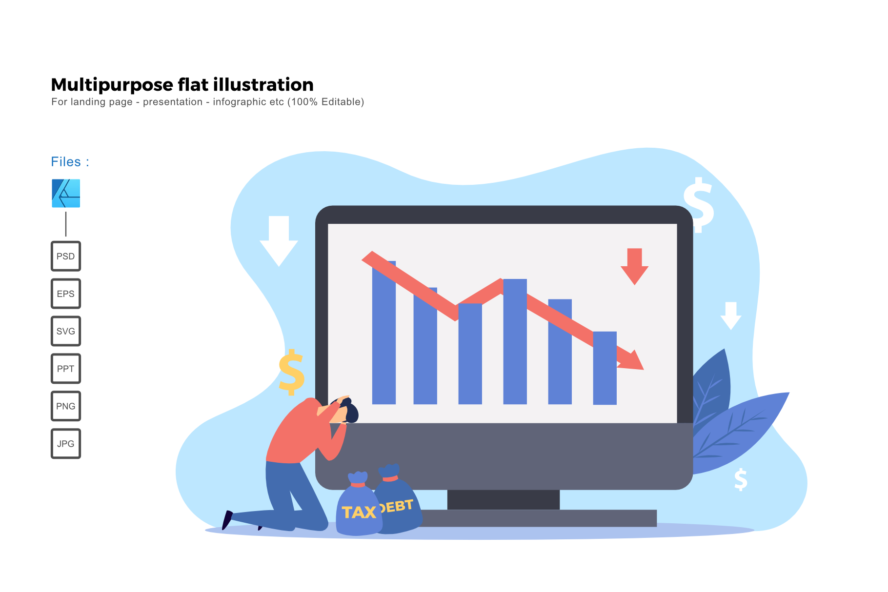 Diseño vectorial de ilustración plana multipropósito