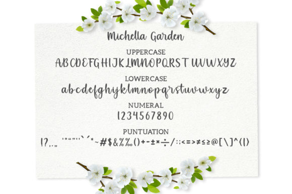 Michella Garden Font PNG with transparent background - Preview 4