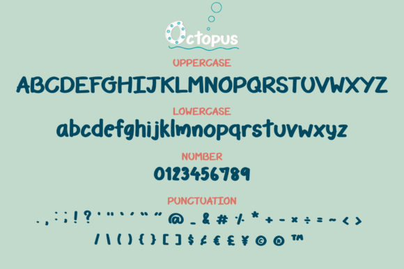 Octopus Font PNG with transparent background - Preview 2