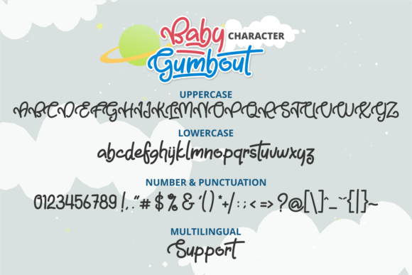 Baby Gumbout Font PNG with transparent background - Preview 1