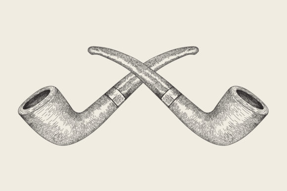 vintage cigarette pipe Engraving Drawing Vintage Cigarette Pipe Graphic by Abi Afandi · Creative  Fabrica