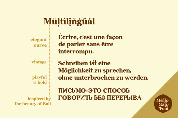 HelloBali Font font preview - 6
