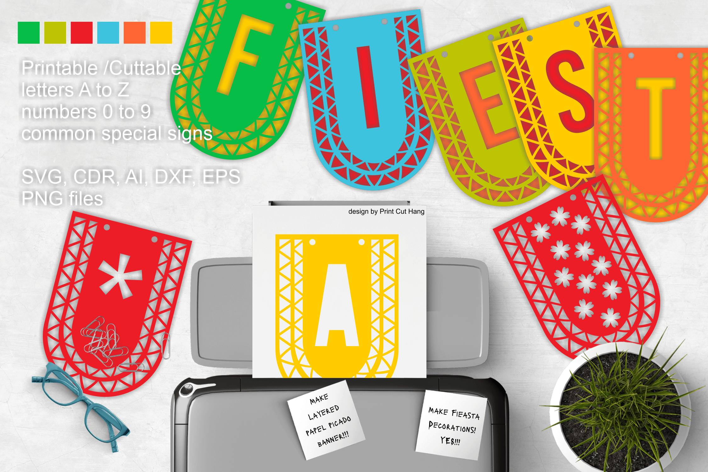 Papel Picado Banner Letters
