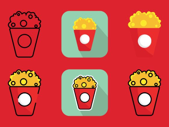 Popcorn Icon Pack Graphic Icons By sailingshipstudio