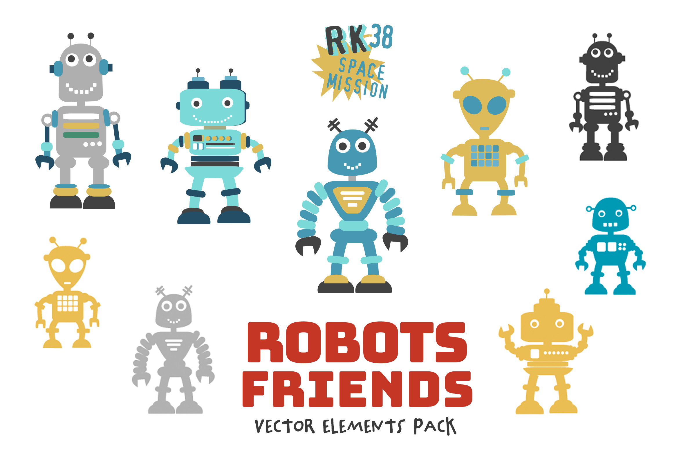 Robot Friends Pack Graphic by SmartDesigns · Creative Fabrica
