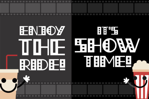 Rolling Film Font PNG with transparent background - Preview 3