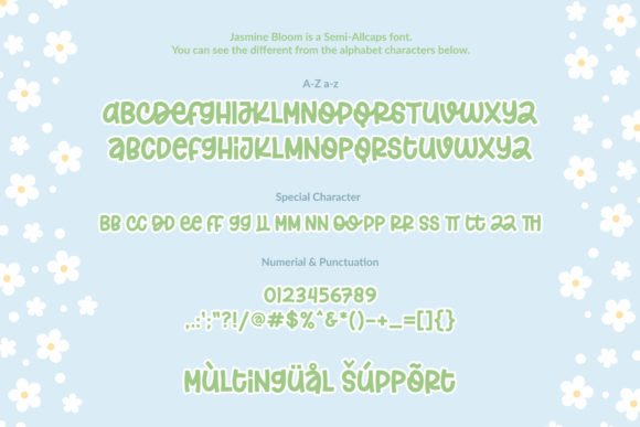 Jasmine Bloom Font PNG with transparent background - Preview 1