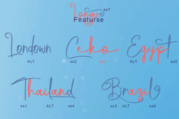 Longve Font PNG with transparent background - Preview 3