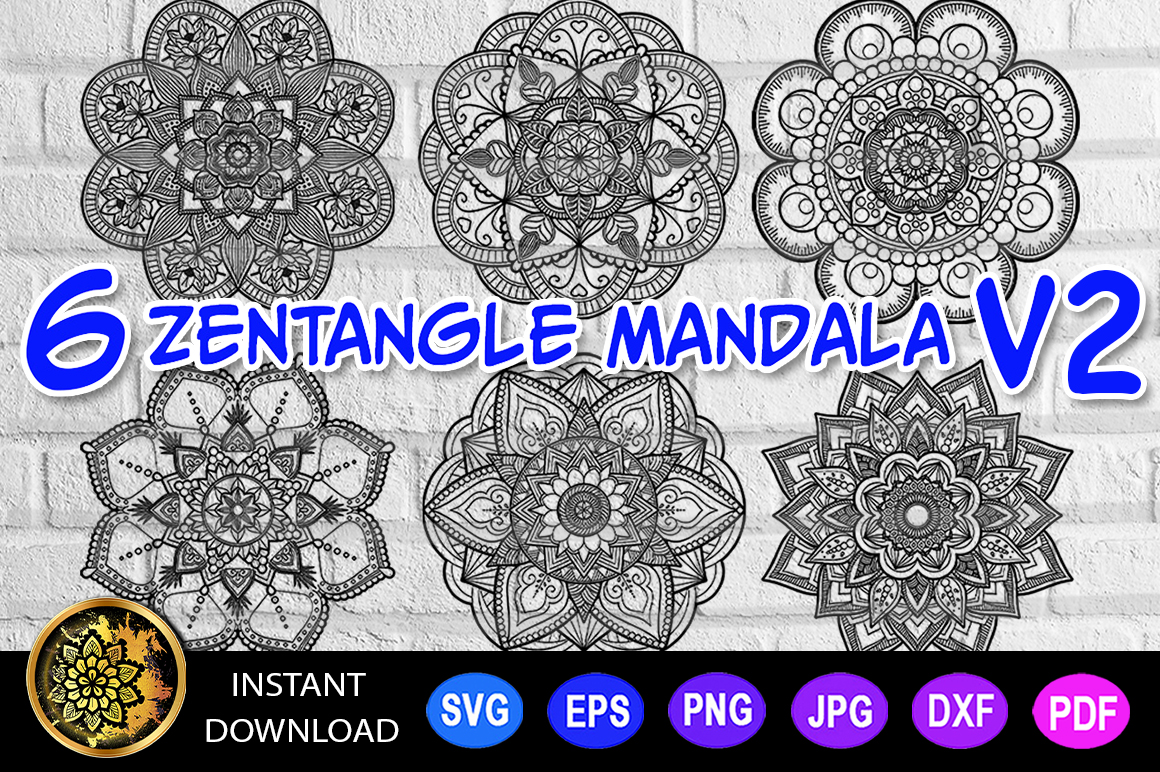 Mandala Cut File Monogram Vector V-2 Graphic by V-Design Creator ...