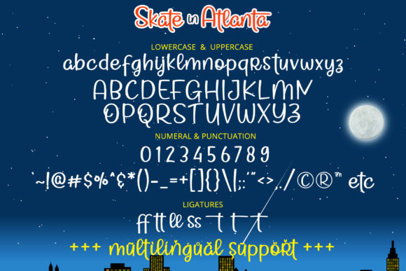 Skate in Atlanta Font PNG with transparent background - Preview 6