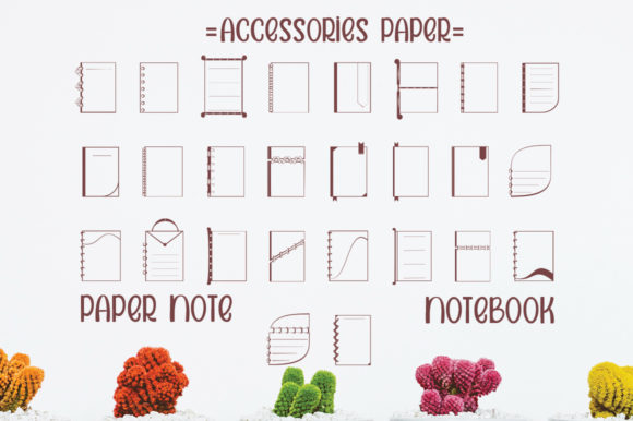 Paper Notebook Font PNG with transparent background - Preview 3
