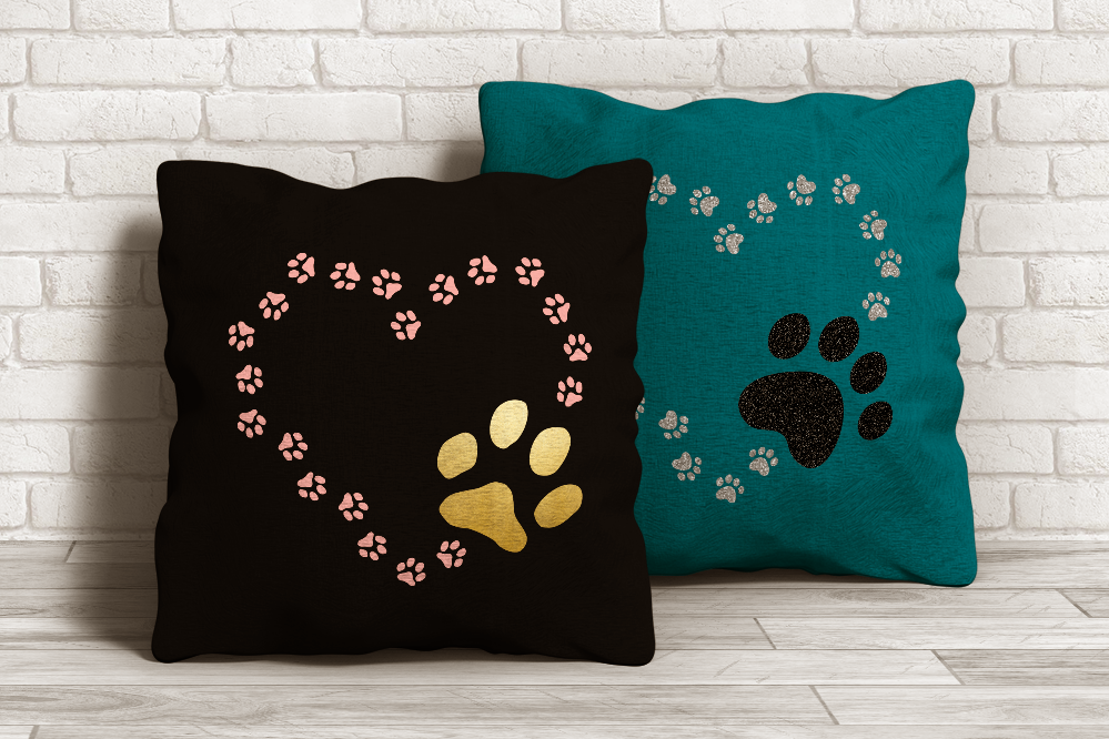 Cat and Dog Paw Print Heart Graphic by DesignedByGeeks · Creative Fabrica