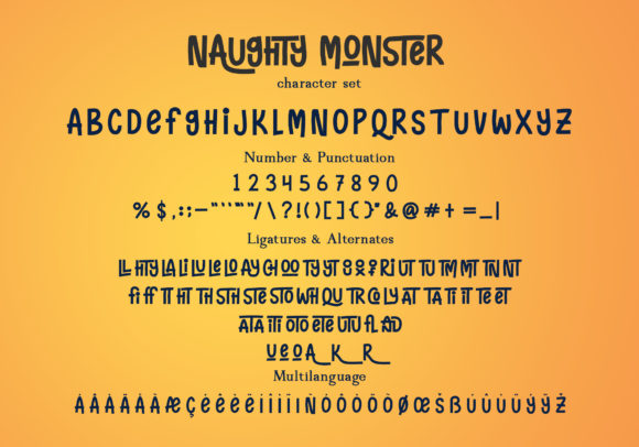 Naughty Monster Font PNG with transparent background - Preview 4
