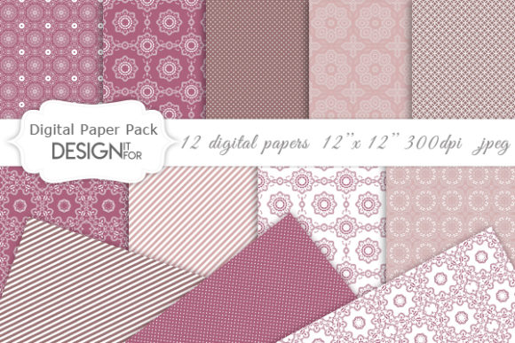 Damask Digital Paper Pack, Textures