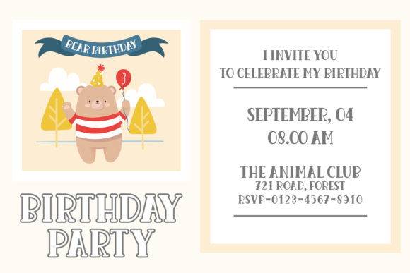 Happy Bearday Font PNG with transparent background - Preview 1