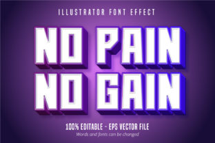 No Pain No Gain Editable Text Effect
