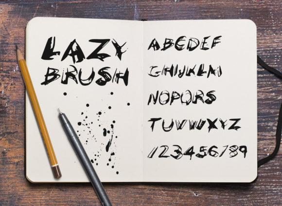 LazyBrush Font PNG with transparent background - Preview 2