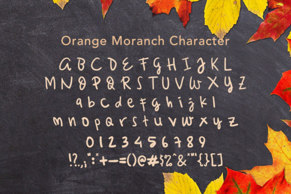 Orange Moranch Font PNG with transparent background - Preview 3
