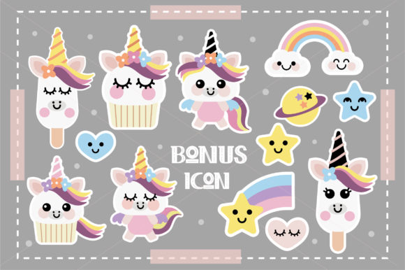 Pink Unicorn Font PNG with transparent background - Preview 3