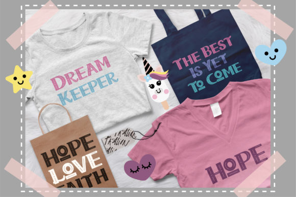 Pink Unicorn Font PNG with transparent background - Preview 4