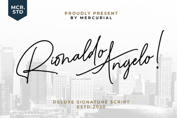 Rionaldo Angelo Script & Handwritten Font By Mercurial