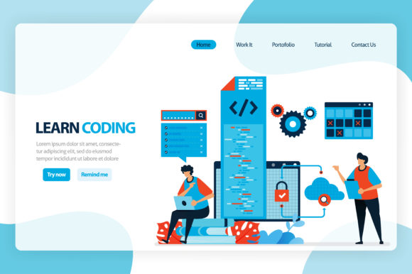 Flat Illustration of Apps Development Graphic Landing Page Templates By setiawanarief111