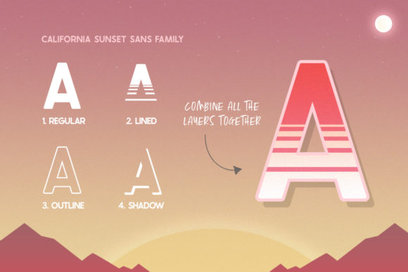 California Sunset Font PNG with transparent background - Preview 3