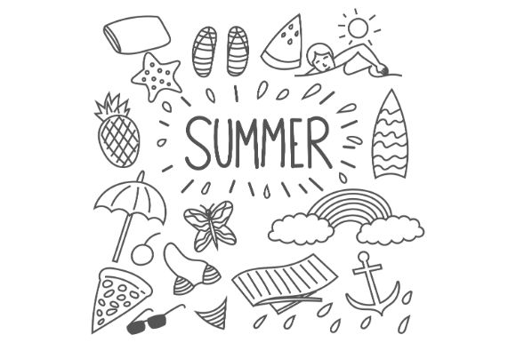 Hand Drawn Summer, Doodles, Sketch Graphic by firdausm601