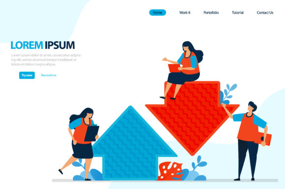 Illustration for Upload and Download Afbeelding Landingspagina Sjablonen Door setiawanarief111