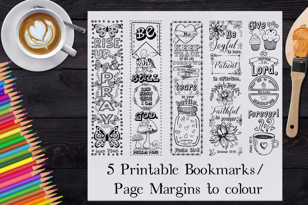 Printable Colouring Bookmarks Set #2