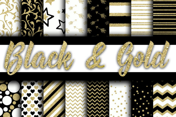 Black and Gold Digital Paper