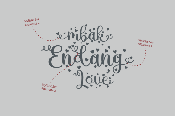 Mbak Endang Love Font font preview - 5