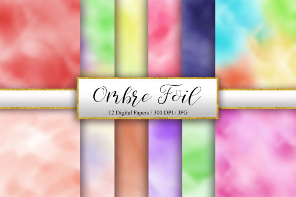 Ombre Foil Background Digital Papers Graphic by PinkPearly · Creative ...