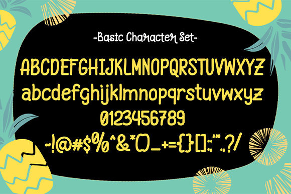Pineapple Grass Font PNG with transparent background - Preview 1