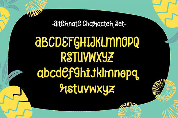 Pineapple Grass Font PNG with transparent background - Preview 2