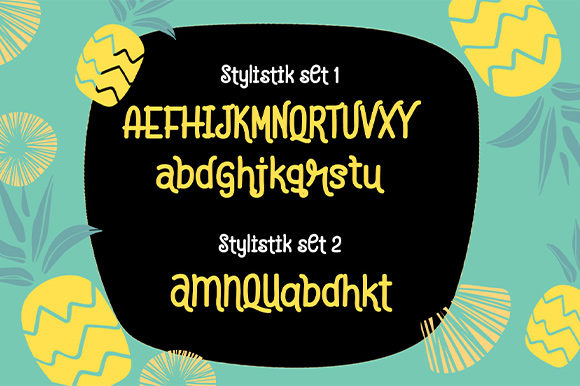 Pineapple Grass Font PNG with transparent background - Preview 3